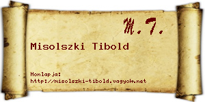 Misolszki Tibold névjegykártya